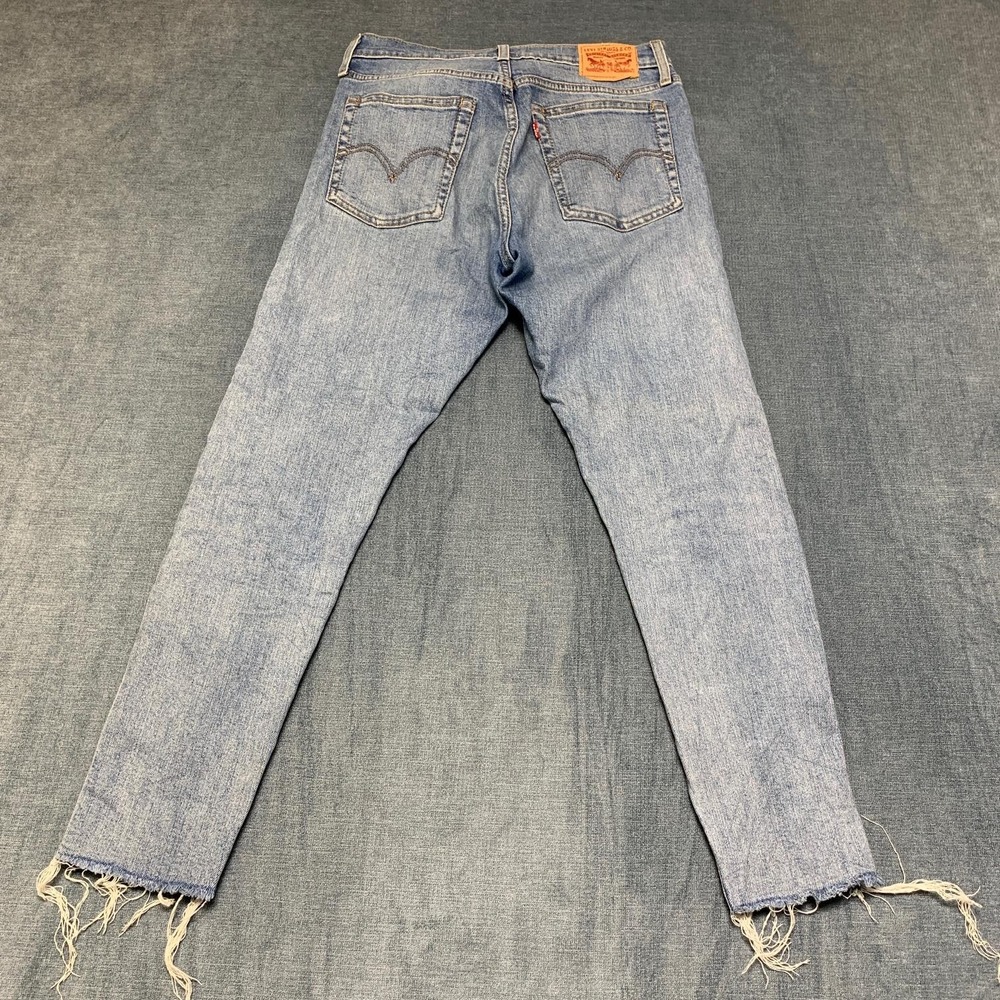 Levi's Jeans Womens 28W Blue Denim Distressed Frayed Hem Low Rise Wedgie Skinny